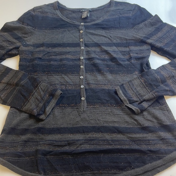 Theory Striped Oversized Cardigan On Cashmere - Picture 2 of 4